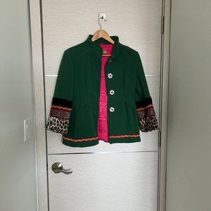 Galliano Green Suede/Silk Jacket